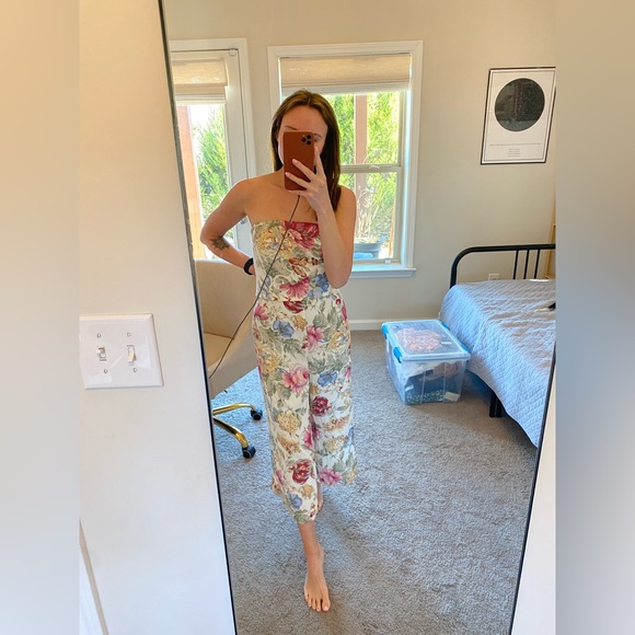 NWT strapless floral jumpsuit - Picture 1 of 5